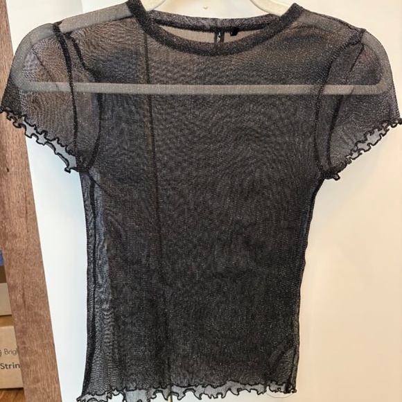 Urban Outfitters Sparkly Mesh Top Size S - Picture 1 of 4